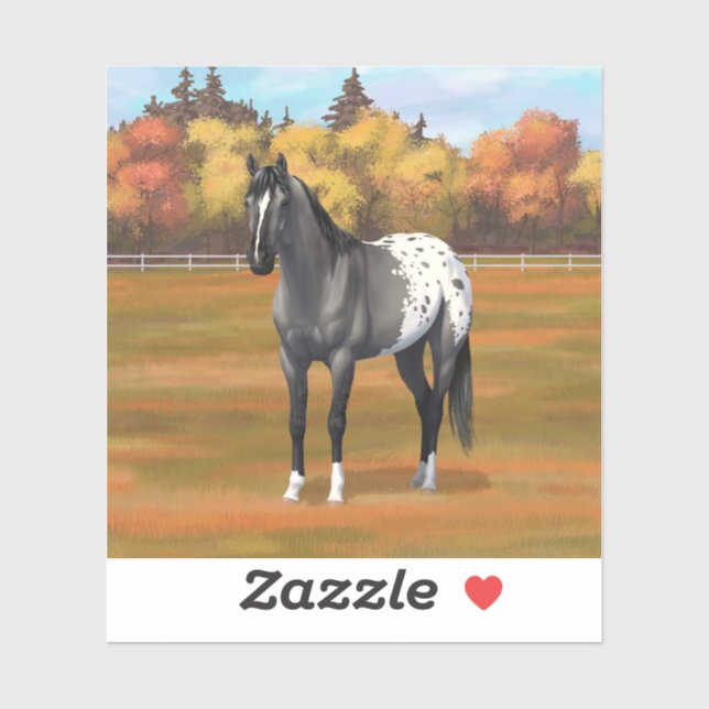 Sticker Gris Grulla Appaloosa Quartier Horse Stallion (Feuille)