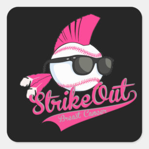 Sticker Gris pour cancer du sein "Strike Out"