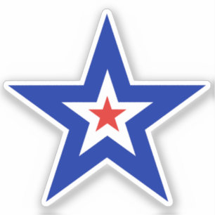 Sticker Gros Bleu Frontière Patriotique Américain Kiss-Cut