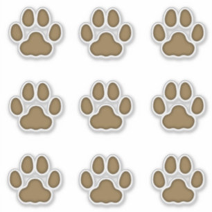 Sticker Gros Empreintes de pattes de chats Brown casiers a