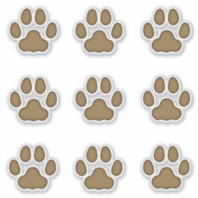 Sticker Gros Empreintes de pattes de chats Brown casiers a (Devant)
