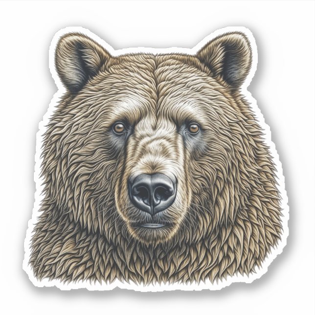 Sticker Gros ours Brown Personnalisé (Devant)