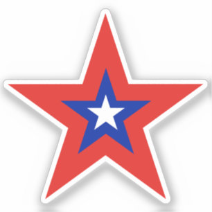 Sticker Gros Rouge Frontière Patriotique Américain Kiss-Cu