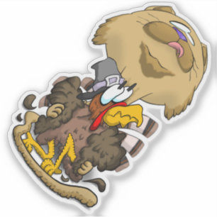 Sticker Grosse tête Thanksgiving Chat