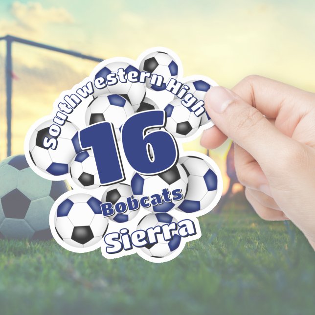 Sticker groupe de balles bleu noir de football esprit d'éq (Créateur téléchargé)