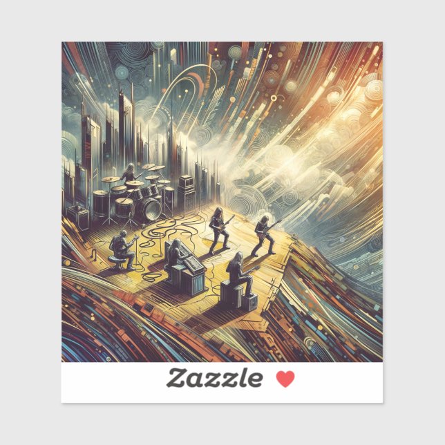 Sticker Groupe rock Abstrait (Feuille)