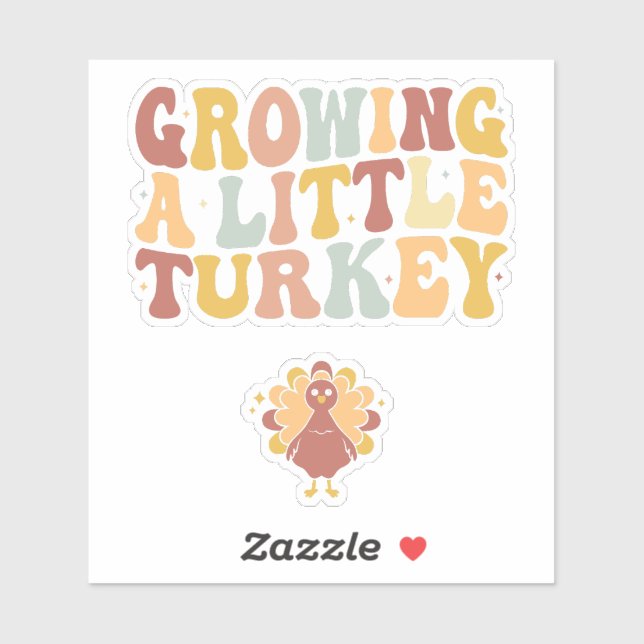 Sticker Growing A Little Turkey (Feuille)