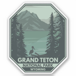 Sticker Grue du parc national de Grand Teton Vintage