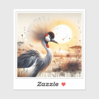 Sticker Grue majestueuse contre un paysage serein au couch