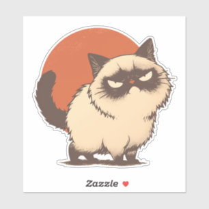 Sticker Grumpy Cat Anime Chibi Mème