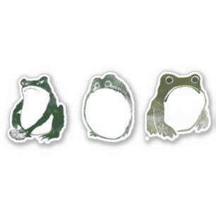 Sticker Grumpy Grenouille japonaise crapaud 19ème siècle