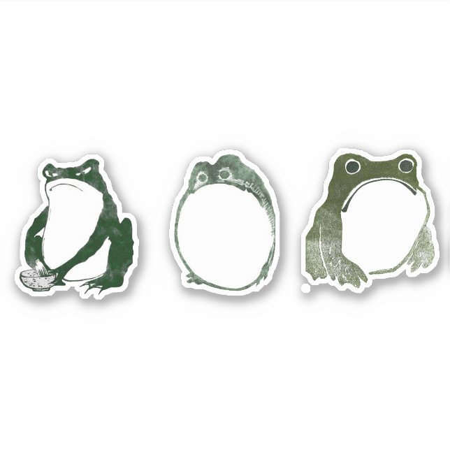 Sticker Grumpy Grenouille japonaise crapaud 19ème siècle (Devant)