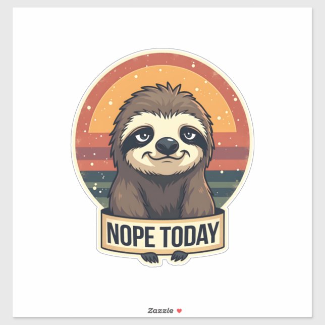 Sticker Grumpy Sloth Vintage Funny Retro Shirt Design (Feuille)