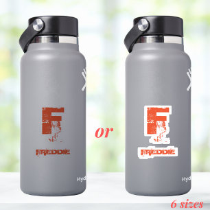 Sticker Grunge Orange Nom Entreprise Bouteille d'eau Tumbl