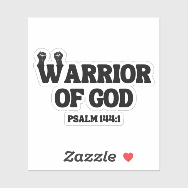 Sticker Guerrier de Dieu – Psaume 144:1 (Feuille)
