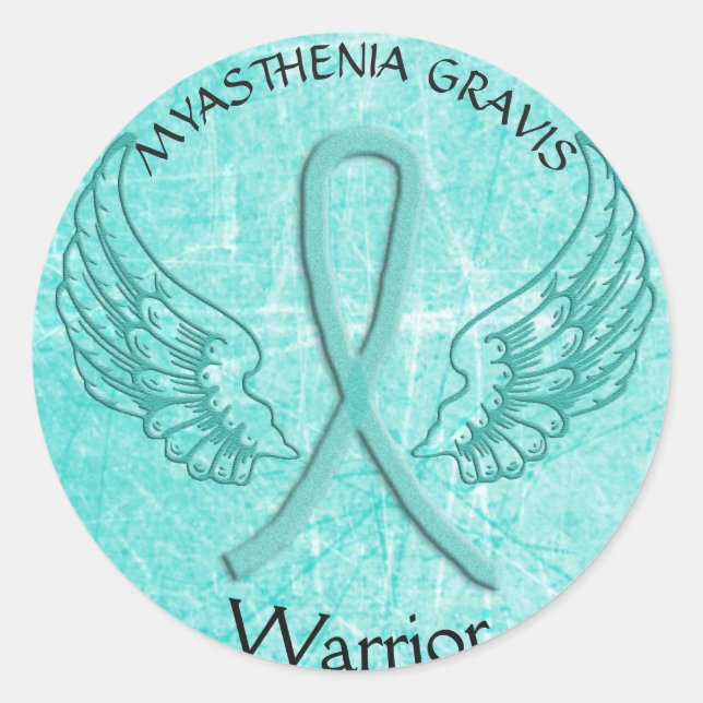 Sticker guerrier Myasthenia Gravis Angel Wings (Devant)