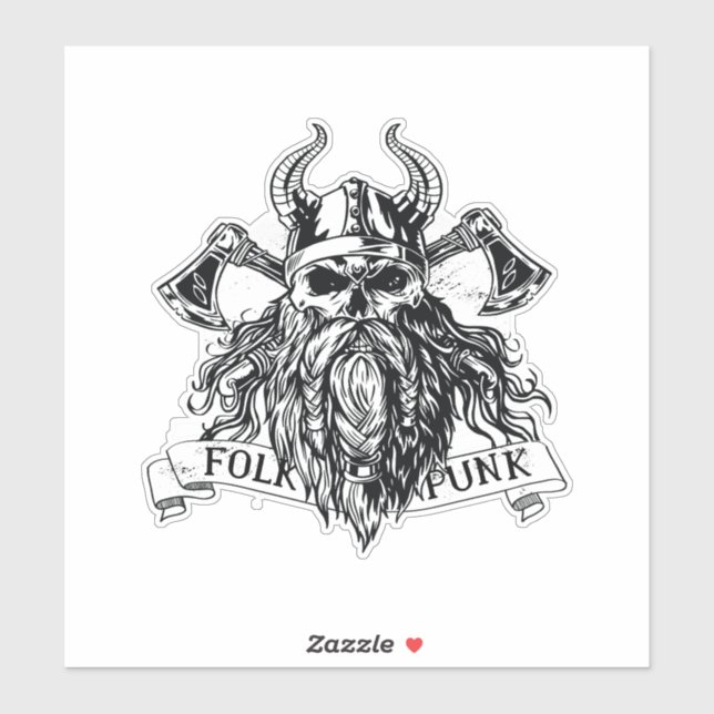 Sticker Guerrier viking porteur (Feuille)