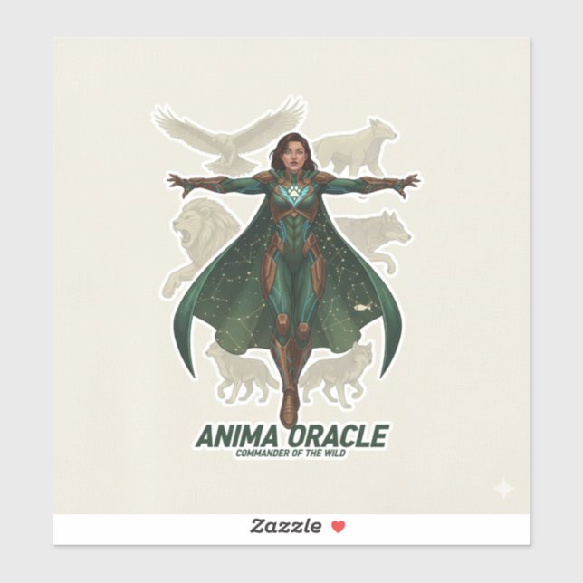 Sticker « Guerrière de l'Oracle Anima | Protectrice Mystiq (Feuille)