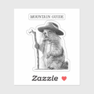 Sticker Guide de montagne - Design de marmotte de rêve