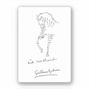 Sticker Guillaume Apollinaire, Calligramme Cheval