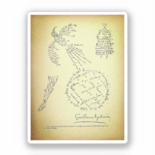 Sticker Guillaume Apollinaire, Poème Calligramme (1920)