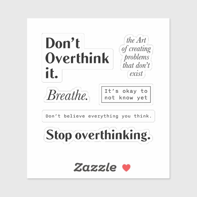 Sticker Guillemets Overthinker (Feuille)
