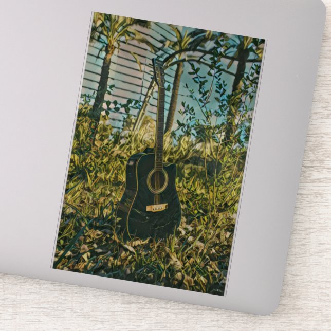 Sticker Guitare cadeau pour guitariste (Détail)