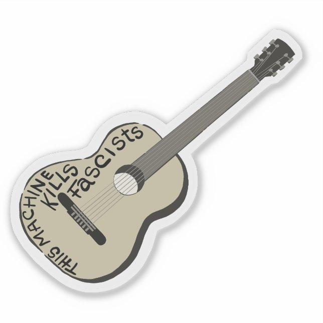Sticker Guitare de Guthrie "Cette machine tue les fasciste (Devant)