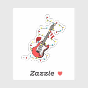 Sticker Guitare électrique Santa Claus Musique Noël Amant