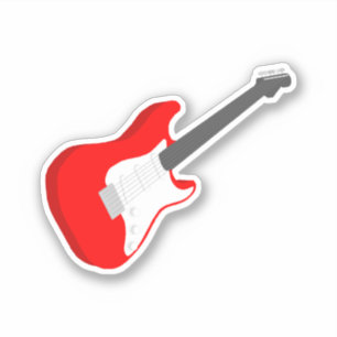 Sticker Guitare rouge et blanche