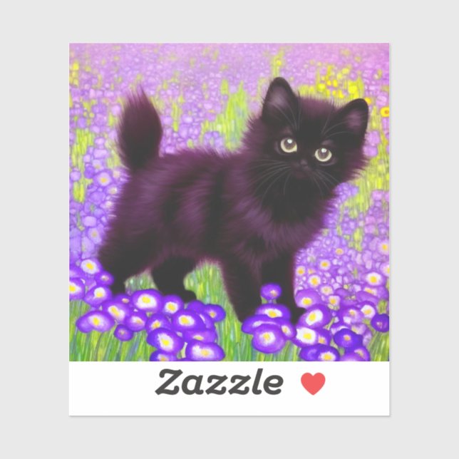 Sticker Gustav Klimt Black Kitten (Feuille)