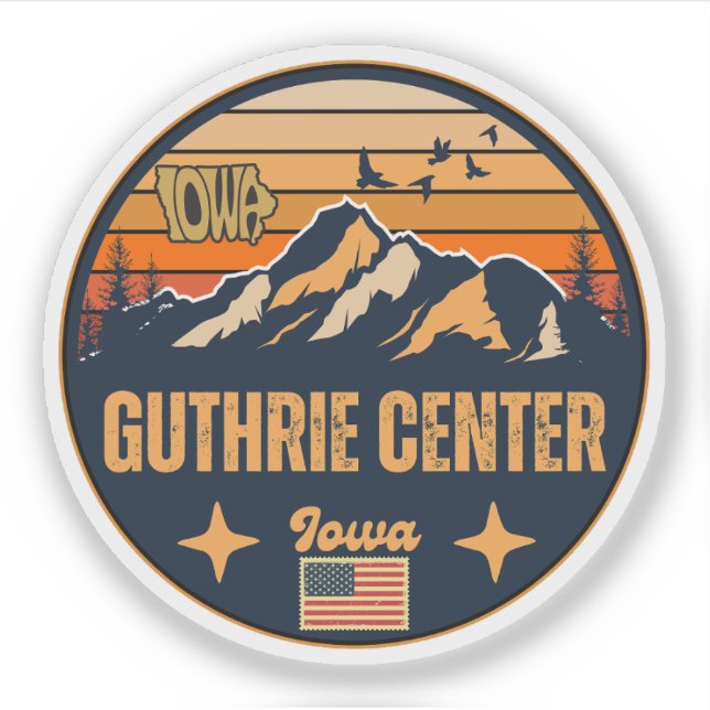Sticker Guthrie Center, Iowa Ia, États-Unis (Devant)