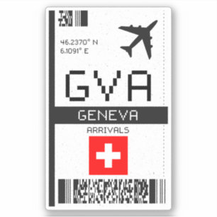 Sticker GVA Geneva Boarding Pass - Suisse Travel