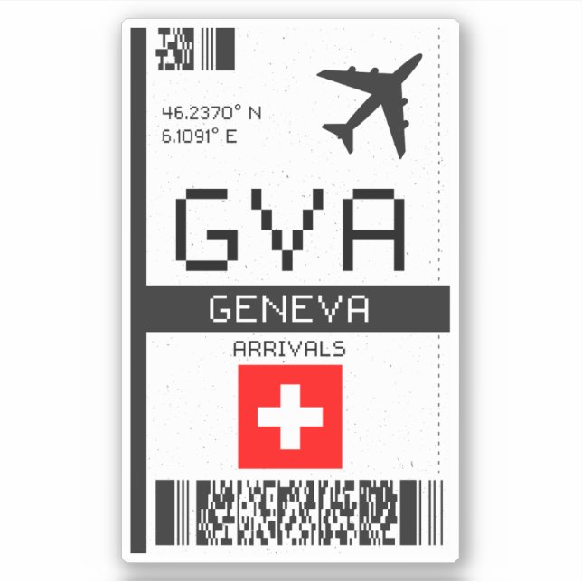 Sticker GVA Geneva Boarding Pass - Suisse Travel (Devant)