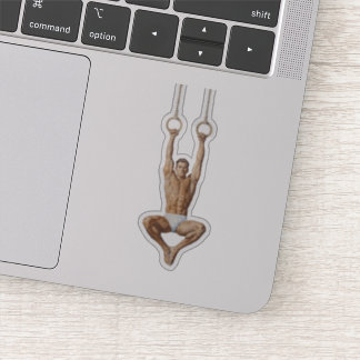 Sticker Gymnaste Masculin Suspendu Graphique