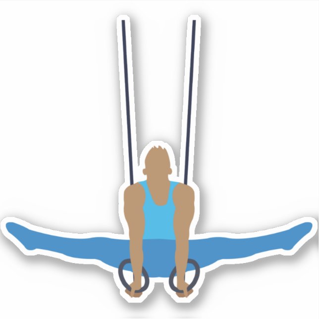 Sticker Gymnastique masculine sur anneaux (Devant)