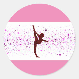 sticker gymnastique rose étincelant.