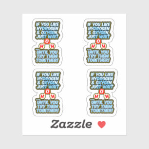 Sticker H2O frunny chimie hydratation eau