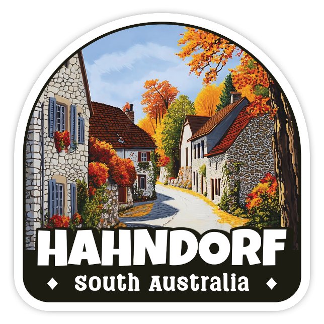 Sticker Hahndorf, Adélaïde Australie du Sud (Hahndorf South Australia Arch shaped sticker)
