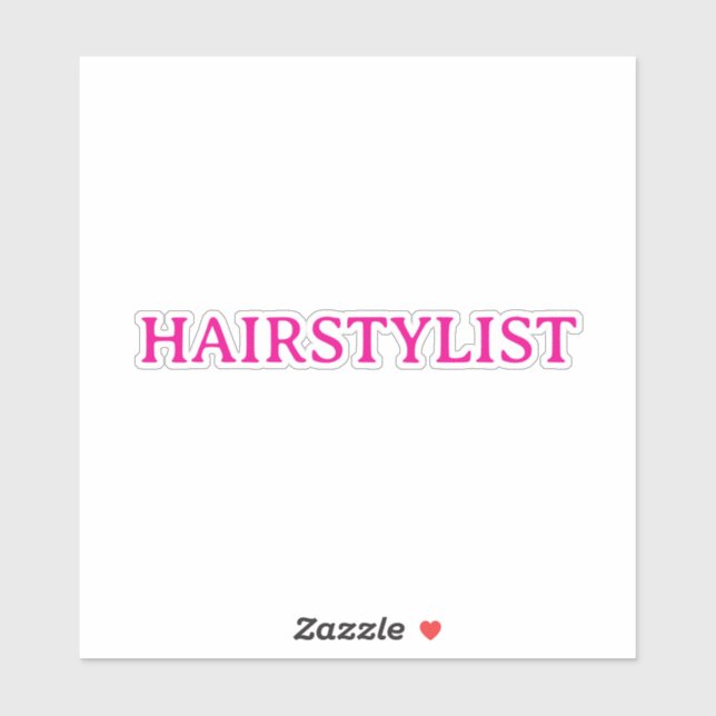 Sticker Hairdresser Hairstylist Pink Spa Salon Wedding (Feuille)