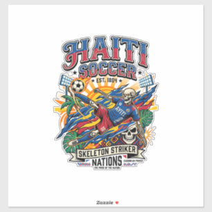 Sticker Haïti Football Squelette Attaquant Nations Style A