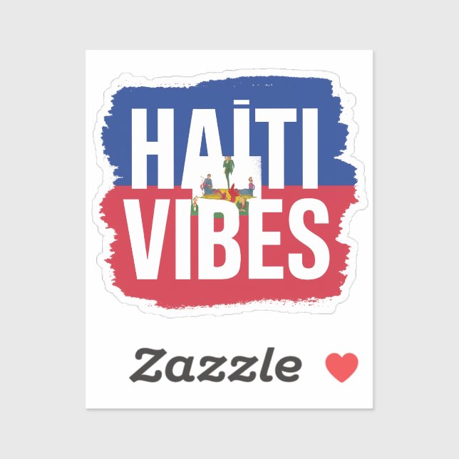 Sticker Haïti Vibes | Drapeau haïtien graphique (Feuille)