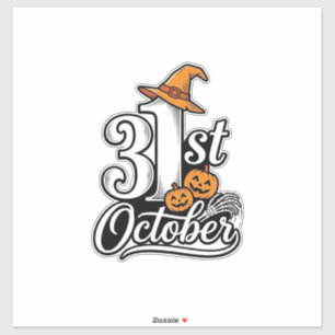 Sticker Halloween 31 octobre typographie conception de t-s