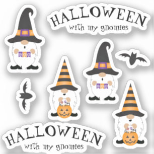 Sticker Halloween Avec Mes Gnomes Violet Orange