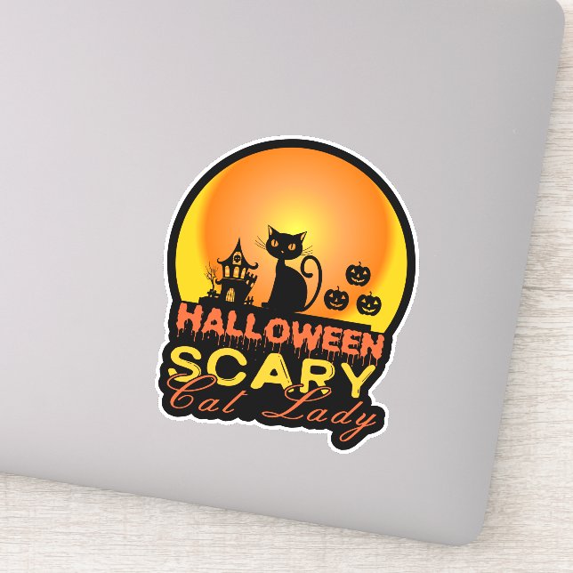 Sticker Halloween Cat effrayant ID858 (Détail)