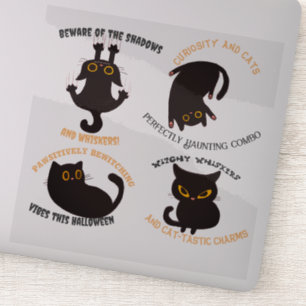 Sticker Halloween chat noir
