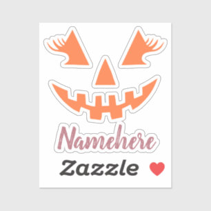 Sticker Halloween Citrouille Jack-o'-lantern fille personn