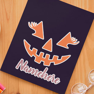 Sticker Halloween Citrouille Jack-o'-lantern fille personn