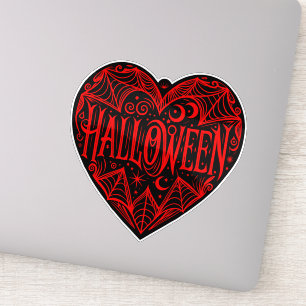 Sticker Halloween Cœur, Cœur Noir en forme, Vacances