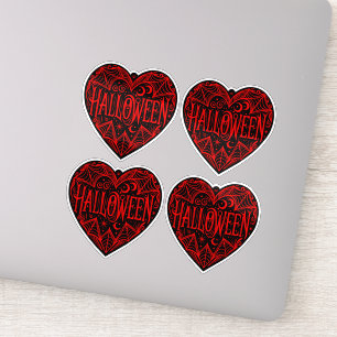 Sticker Halloween cœur, forme de cœur noir, vacances